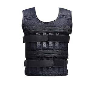 20kg Weighted Vest, Adjustable Loading Weight Jacket, Exercise Weightloading Training Workout Exercise Vest Fitness Weight Jacket – Does not Include Steel Plates