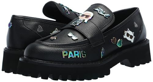 Image of Karl Lagerfeld Women's Gaston Lug Sole Loafer with Pin Embellishments