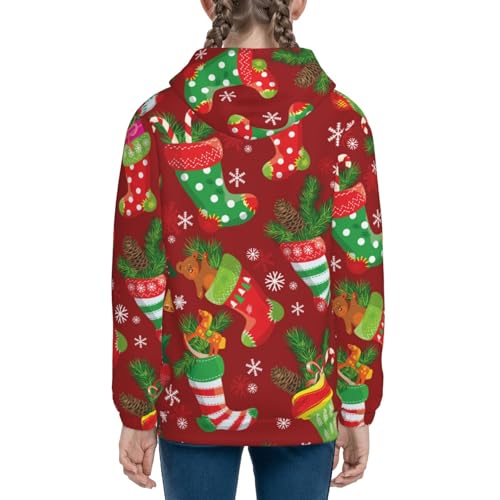 X-mas and New Year Kid Hoodies Boys Zip Up Sweatshirts Girls Pullover with Pocket 5