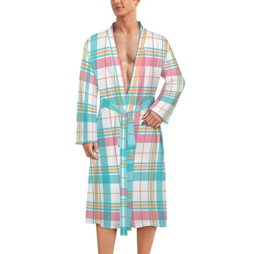 Kimono de nuit homme à carreaux pour sublimer vos moments de relaxation après le bain