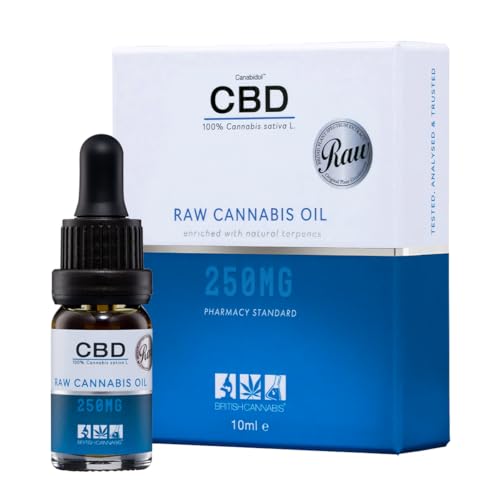 RAW Cannabis Oil 250mg (10ml) Full Plant Extract CBD Oil Drops Natural Formula Vegan & Gluten-Free Made in the UK Lab Tested