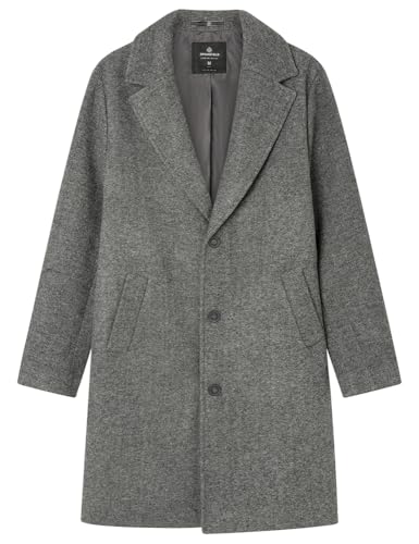 SPRINGFIELD Woolen Herringbone Coat gris para hombre con botones