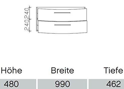 Pelipal Cassca Waschtisch-Unterschrank Badmöbel 99 x 48,2 x 46,2 cm / Comfort N - CS-WTUSL 02 - 4056035001747 Pelipal Cassca Waschtisch-Unterschrank Badmöbel 99 x 48,2 x 46,2 cm / Comfort N - CS-WTUSL 02