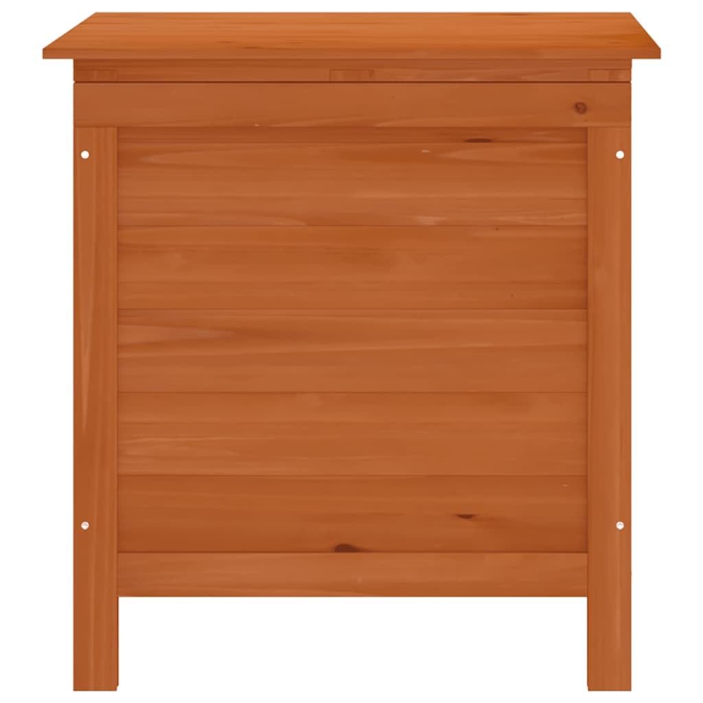 Scatola di immagazzinaggio da giardino marrone, 50 x 49 x 56,5 cm, in legno massello, con albero di stoccaggio, scatola per cuscini per esterni interni, giardino, balcone o terrazza