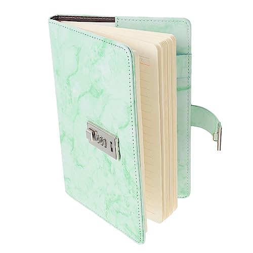 Abaodam 大理柄携帯用ロックノートブック 多機能パスワード付き日記帳 学生 スタッフ向け精密メモ帳 生活 仕事計画管理用