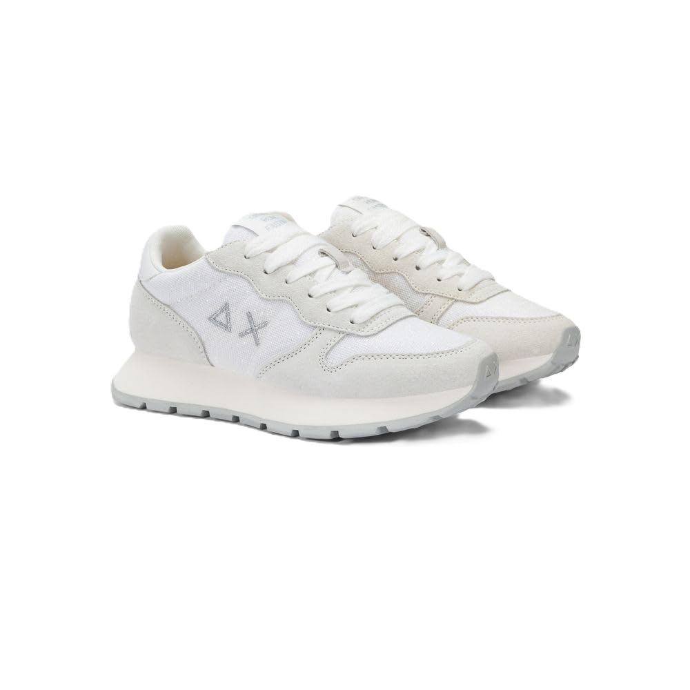 Sun68 Wmns Z35203 Ally Glitter Textile 01 Bianco Glitter Argento bianco glitter argento/36