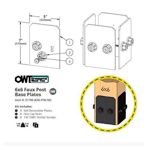 Image of Ozco Building Products 51790 Ironwood 6x6 Faux Post Base Plates (1 per Pack)