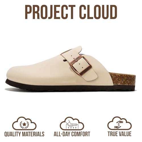 Image of Project Cloud 100% Genuine Leather Footbed Clogs for Women - Memory Foam Arch Support Slippers for Women - Trendy Slip-ons Women's Mules & Clogs Sandals