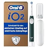Oral-B iO Series 2 Elektrische Zahnbürste/Electric Toothbrush, 1 Aufsteckbürste, 3 Putzmodi für Zahnpflege, Magnet-Technologie, Designed by Braun, Forest Green