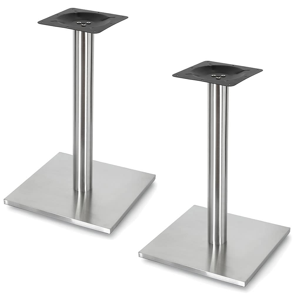 Melko Tischuntergestell Tischgestell 2-teilig Edelstahl 45x45x72 cm Silber