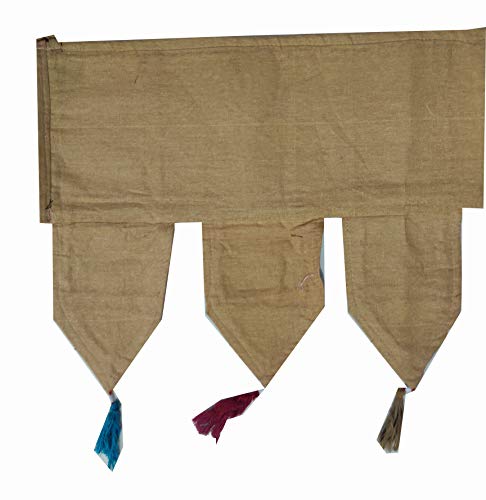 Icc Valances For Windows Toran Cotton Vintage Patchwork Door Hanging Valance Window Hand Embroidered Bohemian Decor Living Room Wall Bedroom Home Handmade Decorations Camel Brown 42 Inches #TOP3