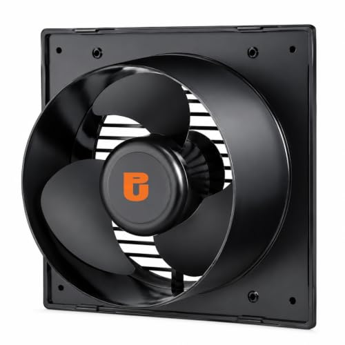 Image of 8 Inch Exhaust Fan for Kitchen, Bathroom, Office & Commercial Use | High Speed Ventilation Fan | Low Noise | Energy Efficient Motor | Rust Resistant Body | Easy Wall Mount (8 Inch Black)