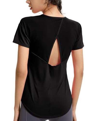 HANERDUN Camiseta Deportivo Mujer Manga Corta Personalizadas Sudadera Ropa Gym Running Fitness Gimnasio