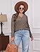 Sampeel Womens Long Sleeve Fall Tunic Tops V Neck Casual Shirts Lightweight Sweatshirt Fashion Loose Fit 2025 Coffee S