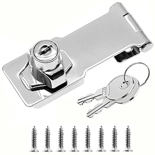 Litensh 3 Inch Hasp Lock Padlock Gate Latch Door Bolt Lock With