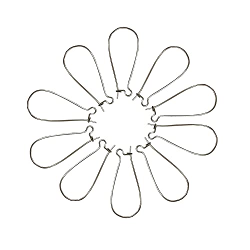 Image of Kidney Hooks for Earring Jewellery Making (Pack of 10 Pairs) (15x38mm, Silver)