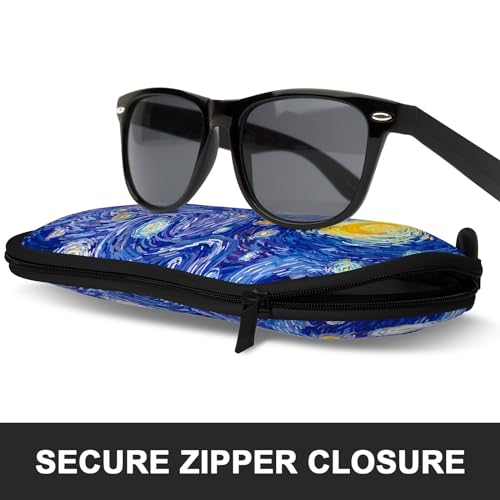 Image of Sunglasses Soft Case, Ultra Light Portable Neoprene Zipper Glasses Case for Men Women
