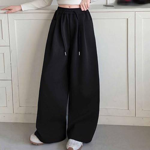 Girl's Baggy Sweatpants Elastic High Waist Wide Leg Sweatpants Joggers for Girls Long Track Pants Trendy4