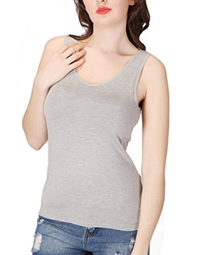 Image of Ibeauti Womens Camisoles Tops with Built in Padded Bra Basic Breathable Tank Top