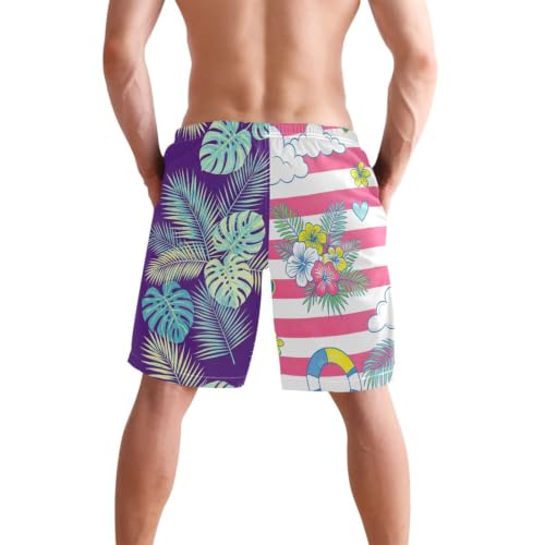 Short de bain avec compression anti-frottement long et élastique violet