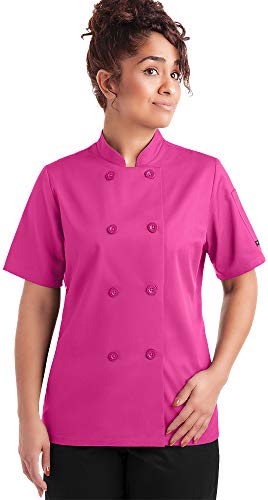 Women’s Basic Chef Coat (XS-3X, 4 Colors) Hot Pink