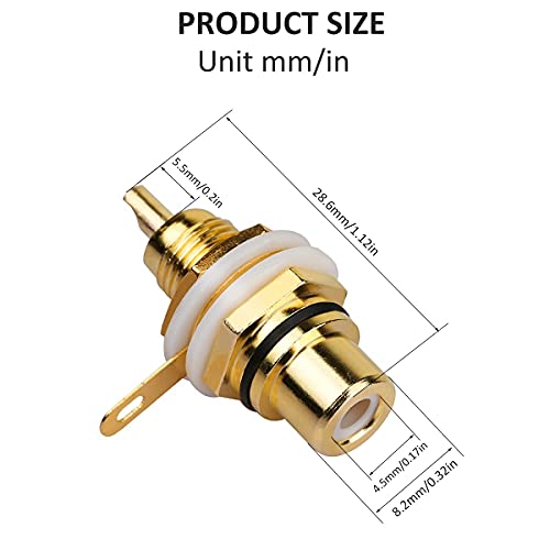 10 pzas Conector RCA Hembra Panel Audio Negro y Rojo miniatura 3