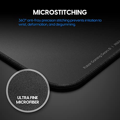 Image of Pulsar - Parabrake XXL Esports Level Premium Gaming Mouse Pad v2 - Braking Slow Speed Pad Stitched Edge Superfine Microfiber 35 x 16in (XXL, Black)