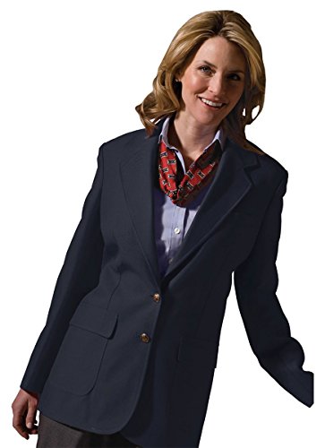 Edwards Garment Women's Two Button Single Breasted Blazer, Navy, 12 T