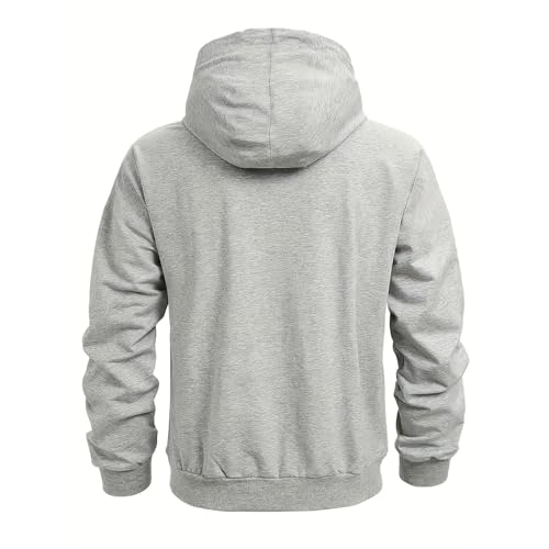 Ymosrh Men's Zip Up Hoodies, Long Sleeve Casual Pullover Hoodie with Zipper Pocket Sweatshirt, M-2XL3