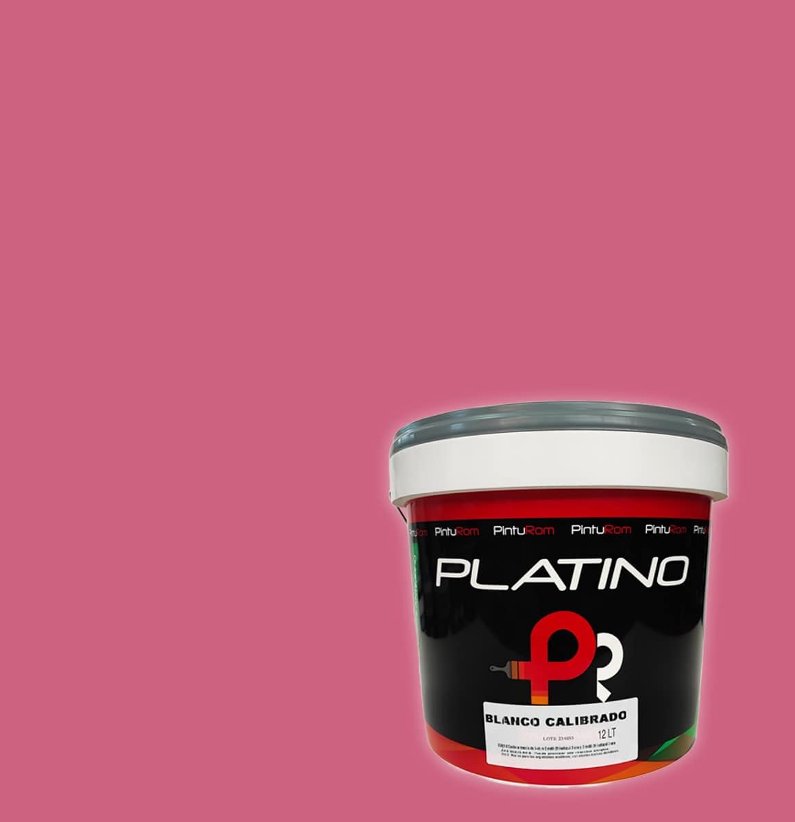 Pintura de interior colores Platino Color, Alto rendimiento 8-12 m²/l., excelente cubrición y lavabilidad, protección antimoho. (FUCSIA, 4 Litros)