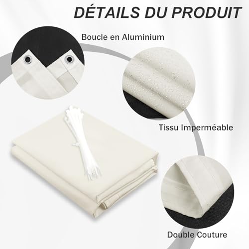 Cache balcon beige pour proteger la vie privee lors de vos dejeuners - 3