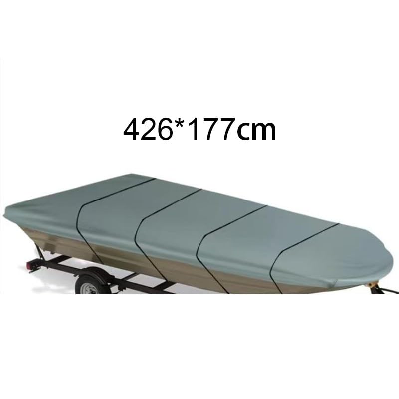 Housse de bateau 426 x 177 cm bâche d'extérieur grise avec 4 ceintures