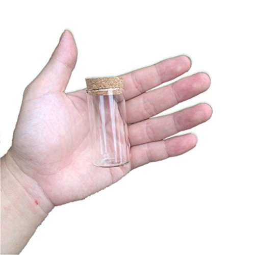 TAI DIAN 12pcs 15ml Glass Bottles with Flip Top Corks, Transparent, 30x40mm, Food Grade, Non Toxic, Reusable, Small, Simple, Decorative Bottles for Spices