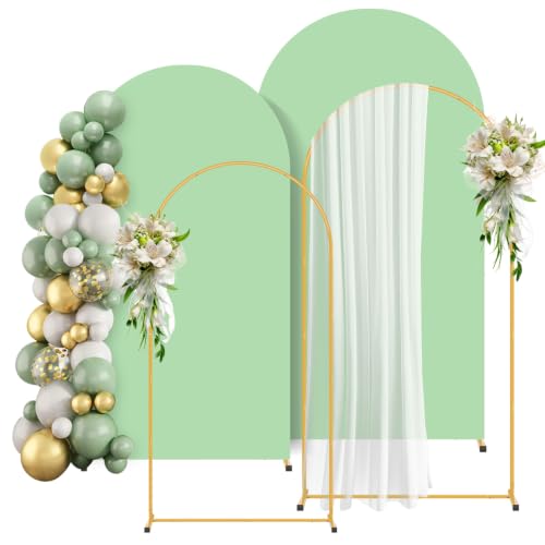 Image of 2 Pack Arch Backdrop Stand and Cover Set (7.2FT /6FT), Balloon Arch Stand