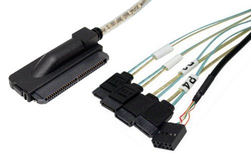 Cable Interno SAS Ángulo Derecho 1M Multilane 32 a SATA x4