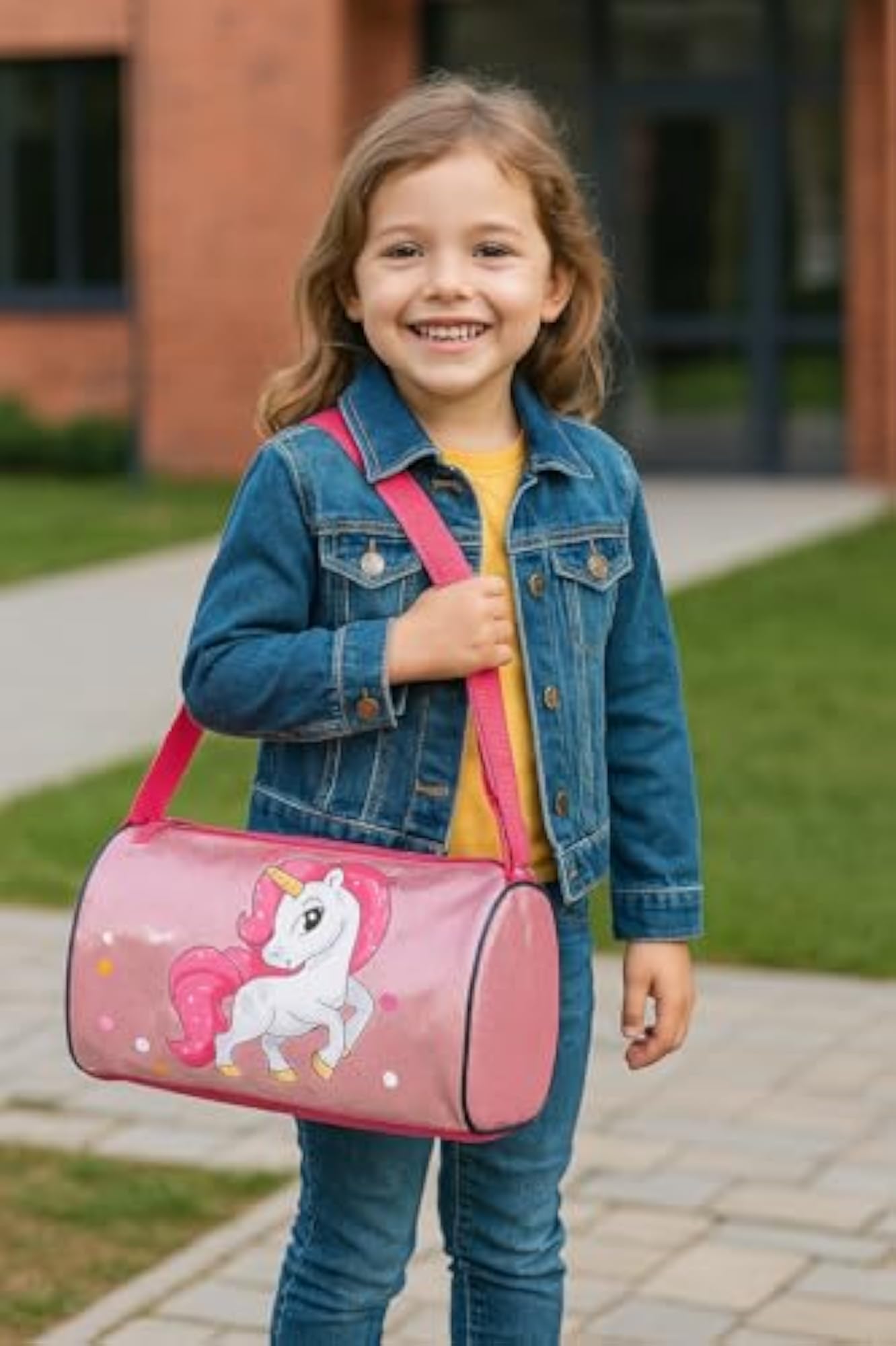 Girls' Unicorn Glitter Duffle Bag for Kids