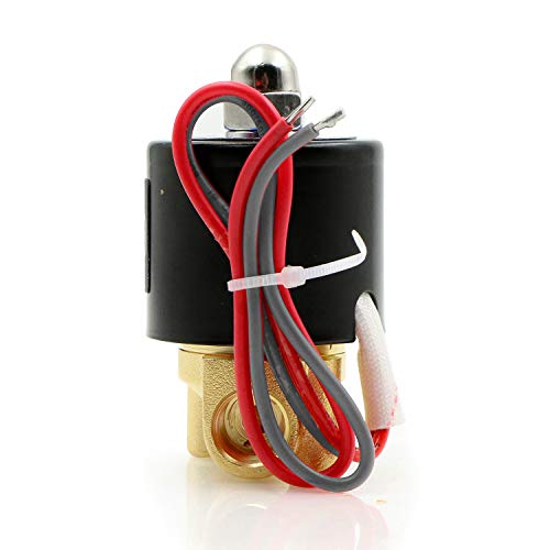 U.S. Solid 1/4" Brass Electric Solenoid Valve 24VAC Normally Closed VITON