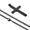 CarPlusStudio Cross Necklace for Men Women - Cross Pendant Chain 316L Stainless Steel Silver/Gold/Black Cross Chain Necklaces Gifts for Easter, Birthday, Christmas #2