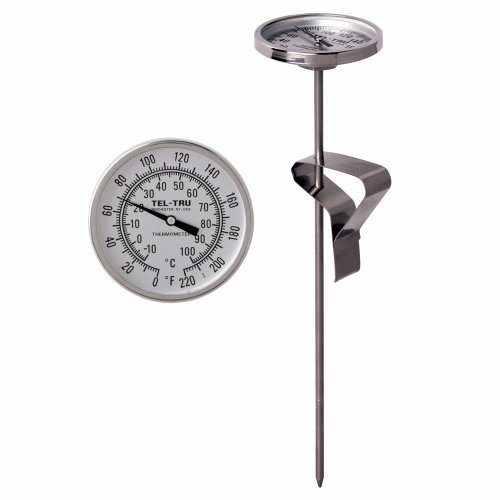 Tel-Tru LT225R Deep Fry Fat/Candy Thermometer, 2 inch dial, 8 inch stem, 50/500 Degrees F