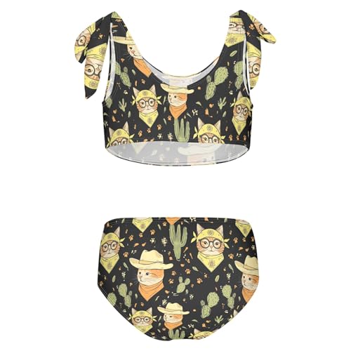 Image of Girls Tankini Swimsuit 2 Piece Pink Unicorn Donuts Summer Beach Bikini Bathing Suit 3T