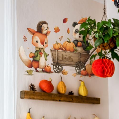 Vinilo decorativo infantil con zorro y panda acuarela miniatura 4