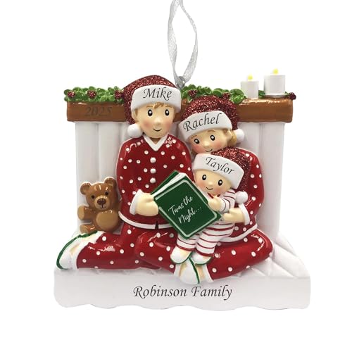 2025 Family Christmas Ornament – Personalized Ornament for Families – Custom Family Ornament – Holiday Tree Decoration Keepsake Gift (Family of 3)