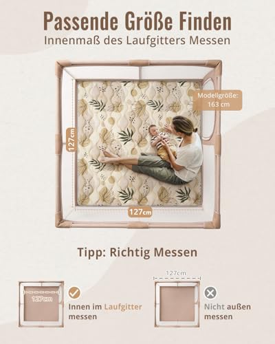 Blissful Diary Krabbelmatte Baby Spielmatte 127x127cm Krabbeldecke für Baby – Ansicht 2