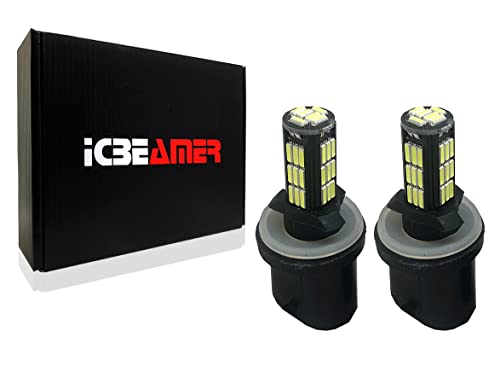 ICBEAMER LED 880 893 Fog Light Only,One pair 12V 11W Newest Version 3570 COB Chips Projector Lens Super White 6000K Bulb