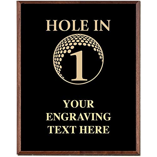 Hole in One Plaques, Custom Engraved Hole in One Trophy Plaque Award for Golf, Great Customizable Golf Awards Prime