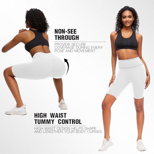 FULLSOFT 8" High Waisted Biker Shorts for Women-Tummy Control Athletic Workout Running Yoga Gym Dance Shorts4