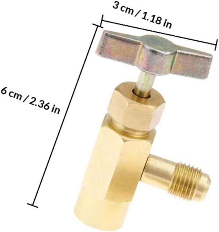 Mikinona 2pcs Can Tap Valve for Automotive Charging with 1/2 Threaded Brass Valve Compact and Portable Refill Adapter for Refill Requirements