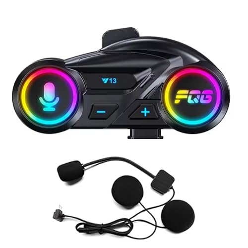 Auriculares Casco Moto Bluetooth 6.0, Auriculares Manos Libres, Doble Conexión, Cancelación de...