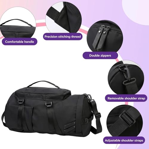 Sac de voyage avec compartiments chaussures et section isotherme noir