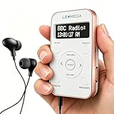 LEMEGA PR1L Pocket DAB Radio, FM Radio, Portable DAB+ Radio, Headphone Included, Rechargeable battery,40 Presets, LCD Display, Sports DAB Radio with Lockable Switch.Champagne